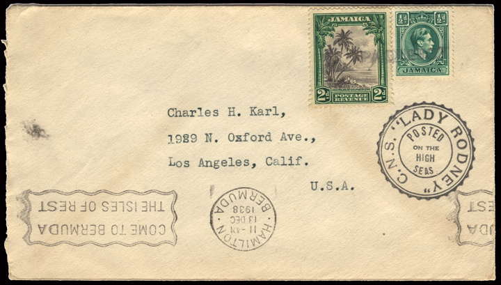 R.M.S. Lady Rodney Hamilton, Bermuda