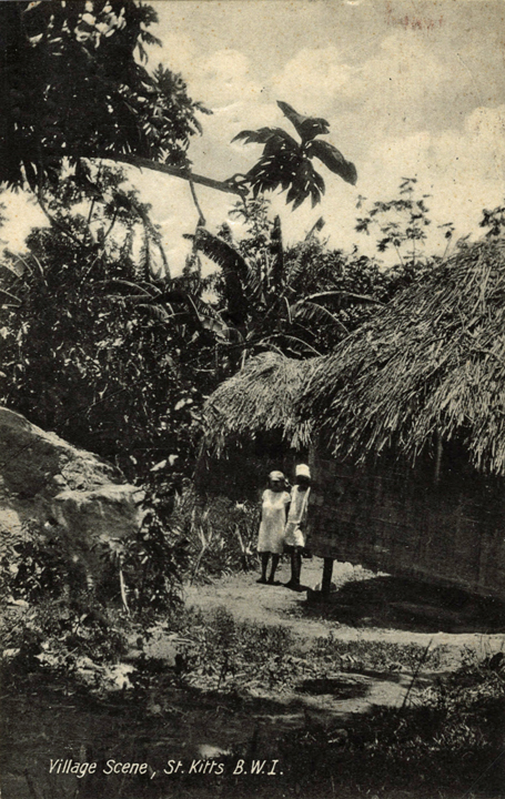 Post card from St. Kitts with Lady Drake handstamp