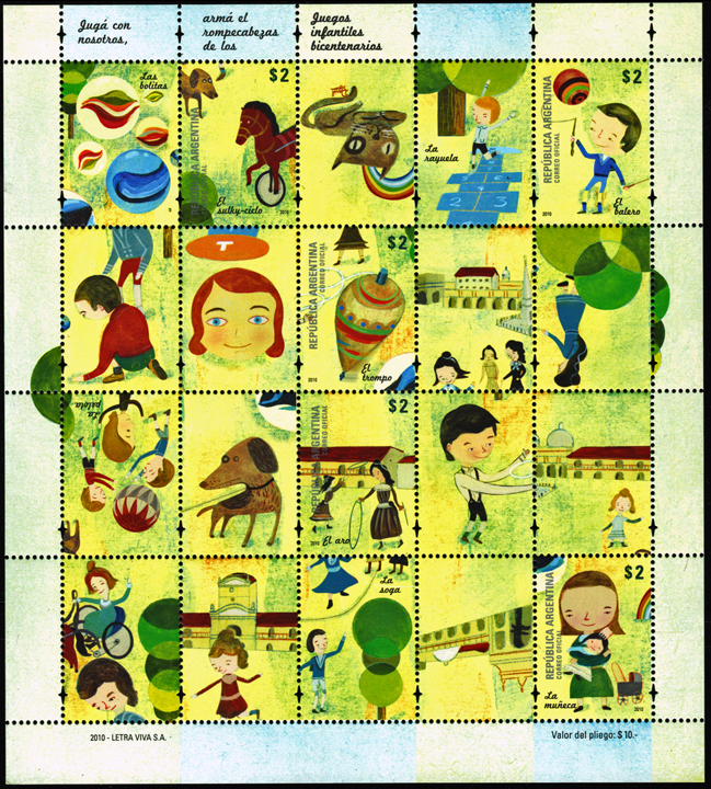 Puzzle Stamp from Argentina