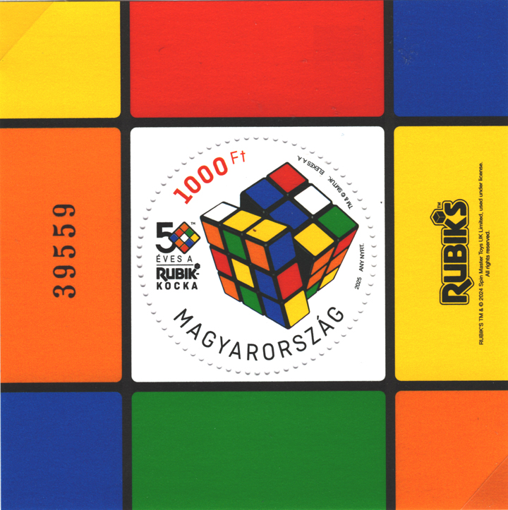 Souvenir Sheet for the 50th Anniversary of the Patenting of Rubik's Cube