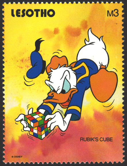 Disney Character Playing with Rubik's Cube